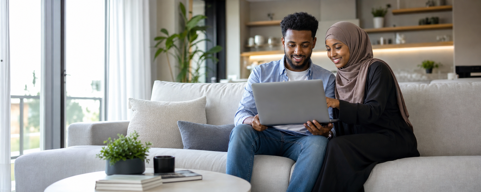 Somali couple exploring options online