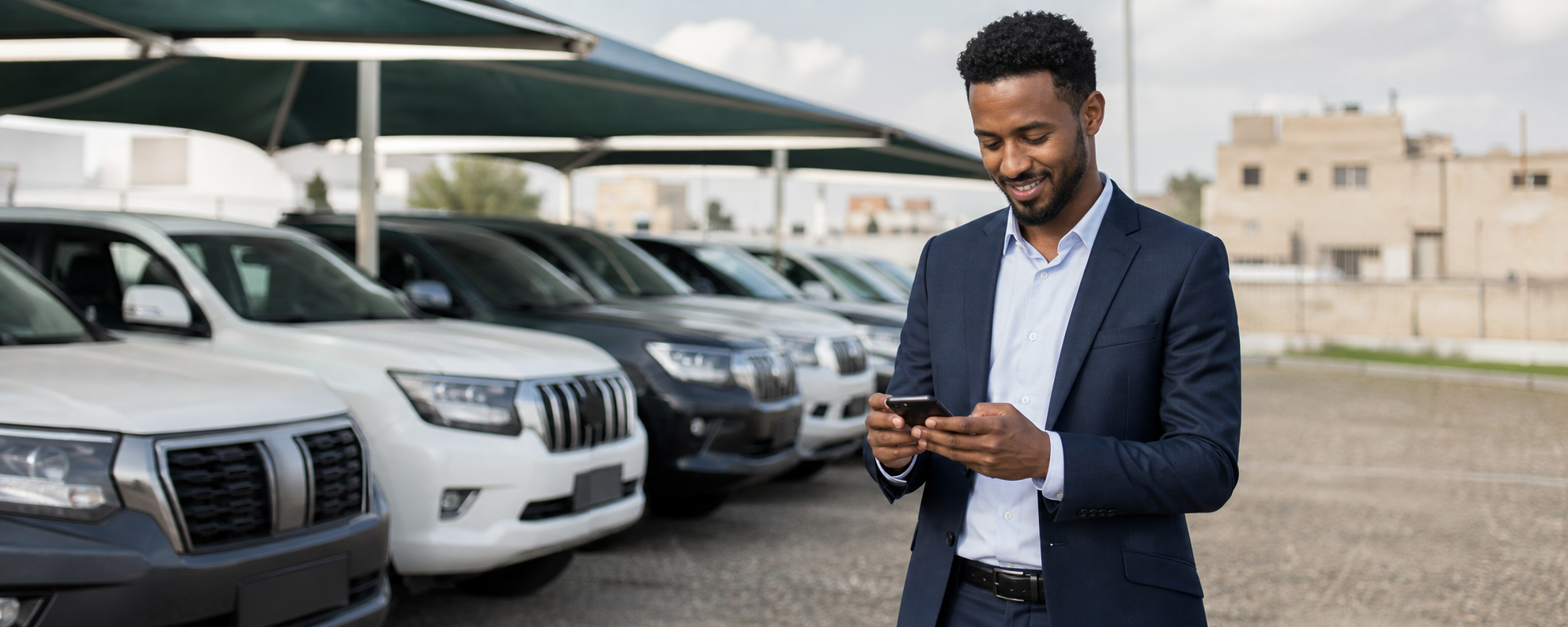 Somali vehicle dealer responding to an enquiry
